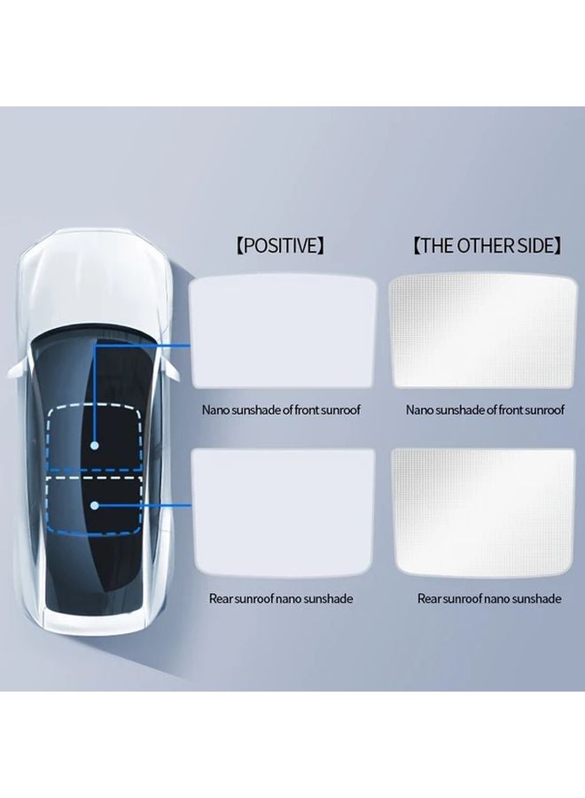 Model Y Black Sunroof Sunshade Two Piece Set For Sun Protection - Image 4